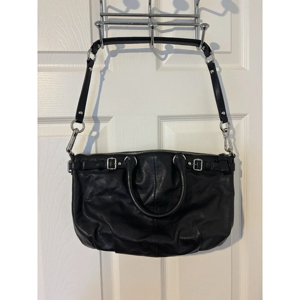 Super Stylish Coach Madison Black Leather Convertible Satchel‎ W Shoulder Strap